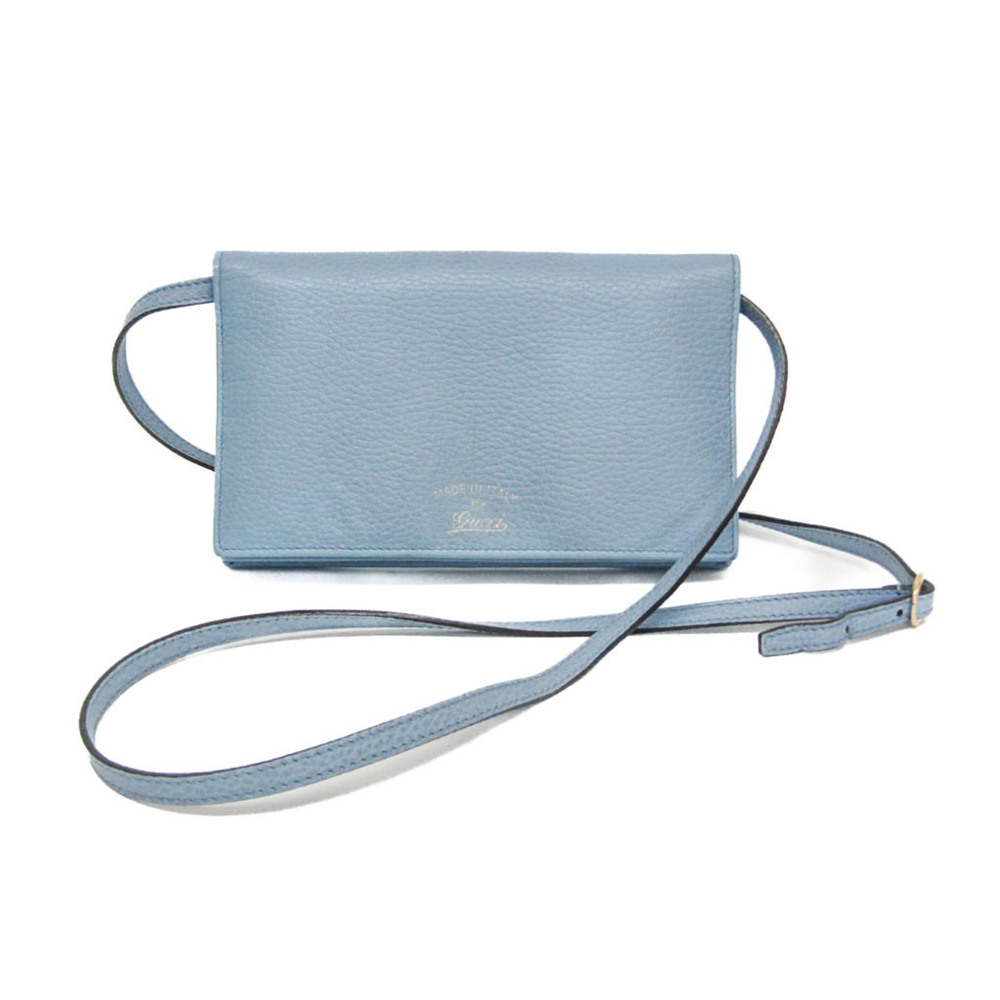 Gucci Gucci Swing 368231 Women's Leather Chain/Shoulder Wallet Light Blue